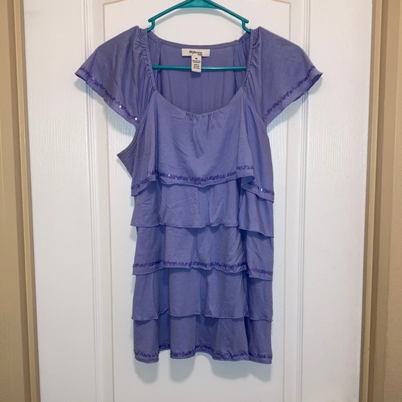 Style & Co. Tops - Size Petite M Style & Co. Lavender Ruffled Top